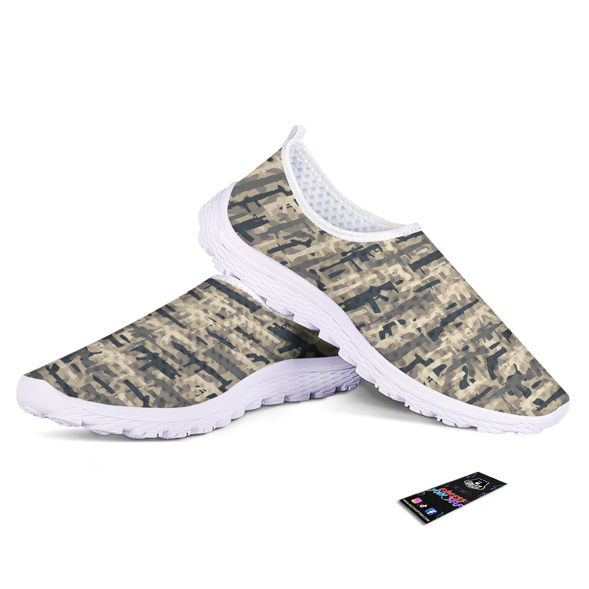 Military Gun Air Force Camo Print Nurse Shoes-grizzshop