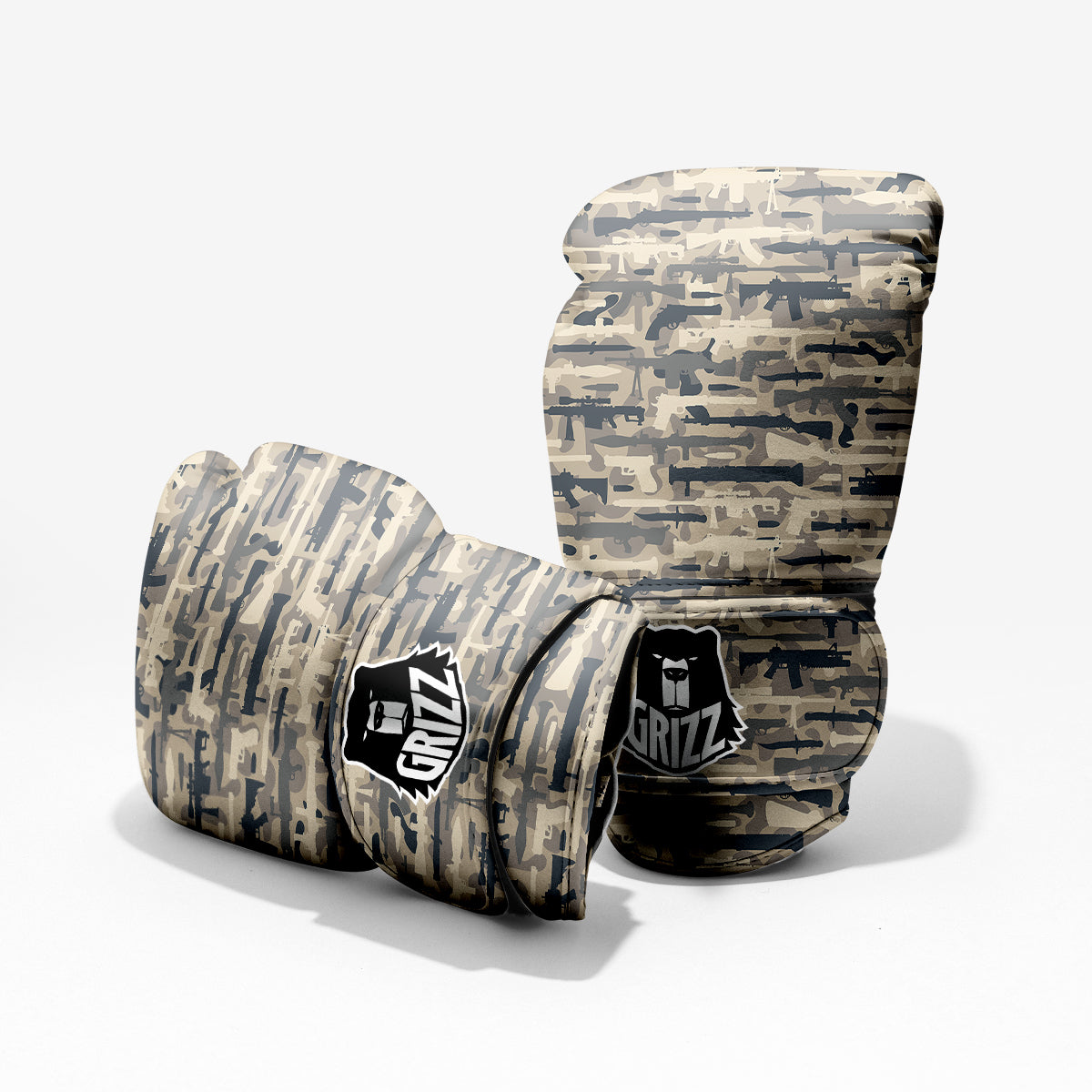 Military Gun Air Force Camo Print Pro Boxing Glove
