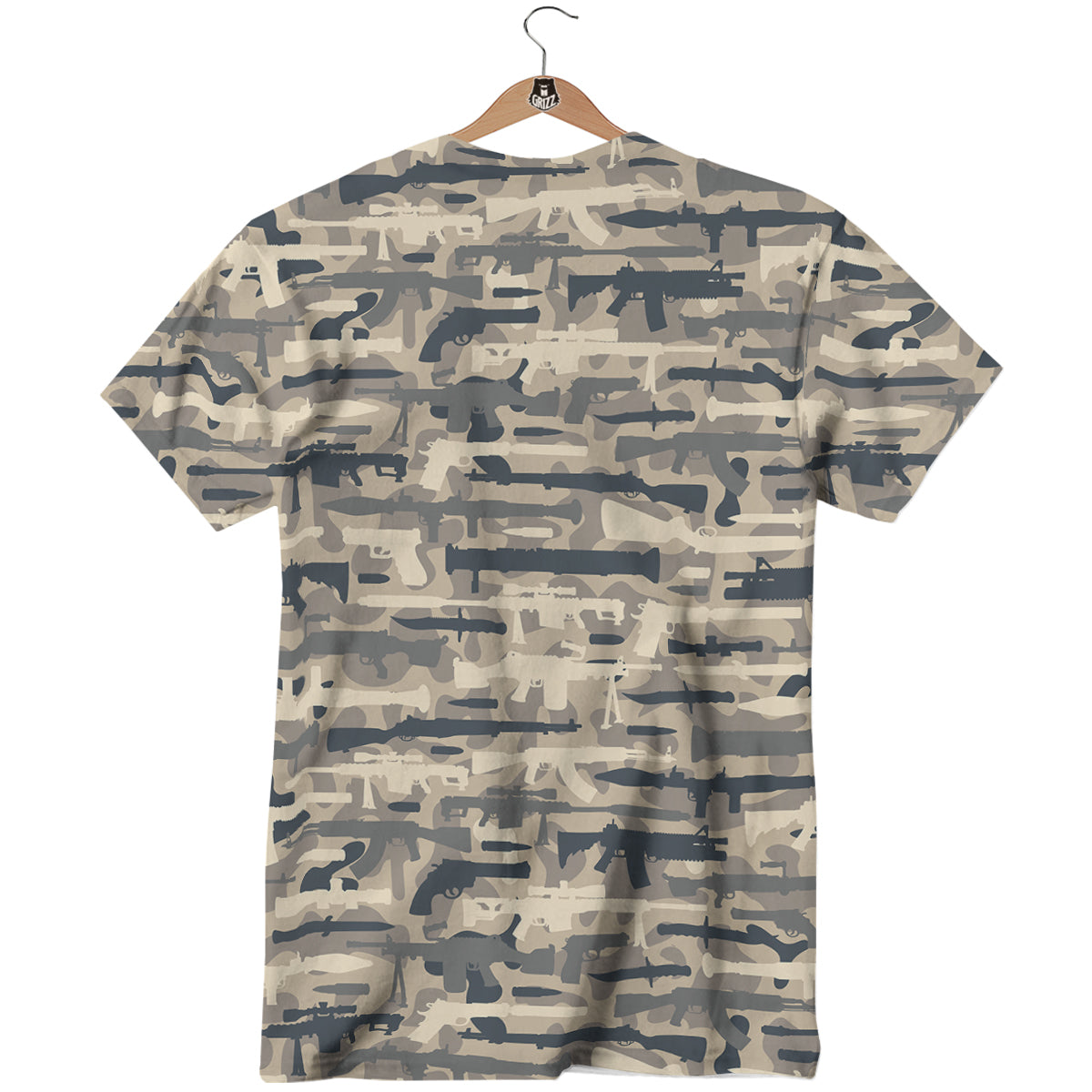 Military Gun Air Force Camo Print T-Shirt-grizzshop