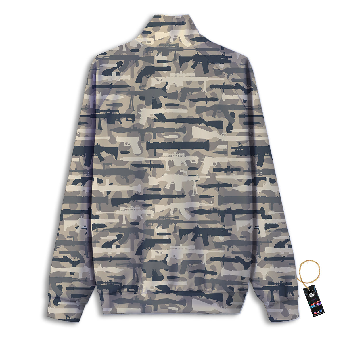 Military Gun Air Force Camo Print Track Jacket-grizzshop
