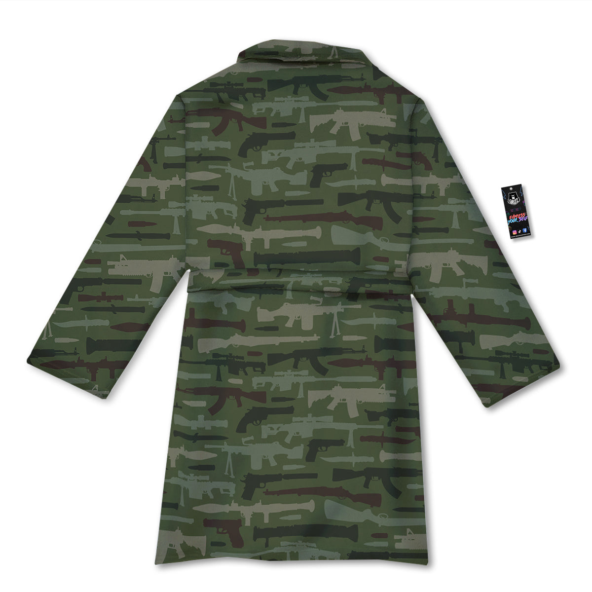 Military Gun Camo Print Bathrobe-grizzshop