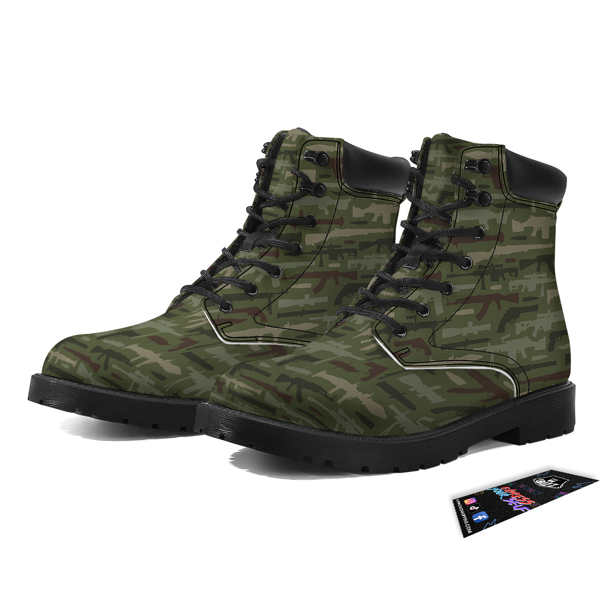 Military Gun Camo Print Boots-grizzshop