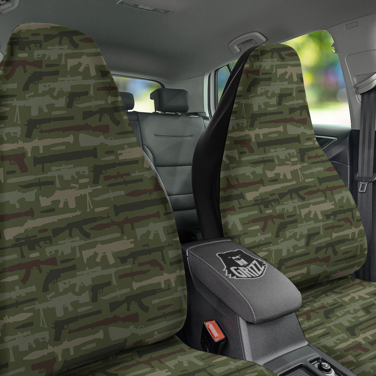 Military Gun Camo Print Car Seat Covers-grizzshop