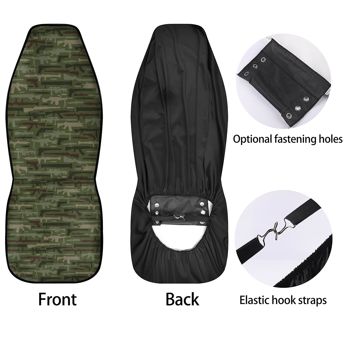 Military Gun Camo Print Car Seat Covers-grizzshop