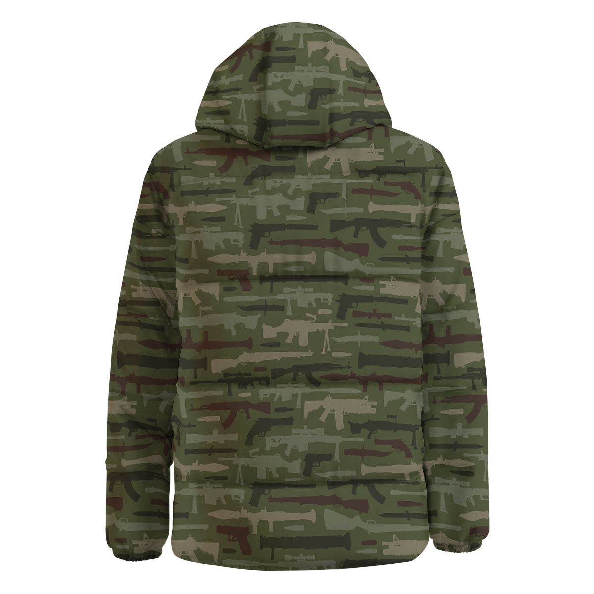 Military Gun Camo Print Down Jacket-grizzshop