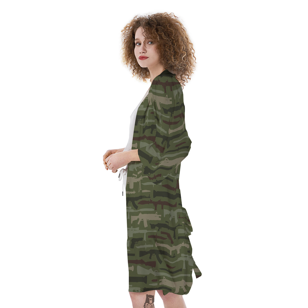 Military Gun Camo Print Kimono-grizzshop
