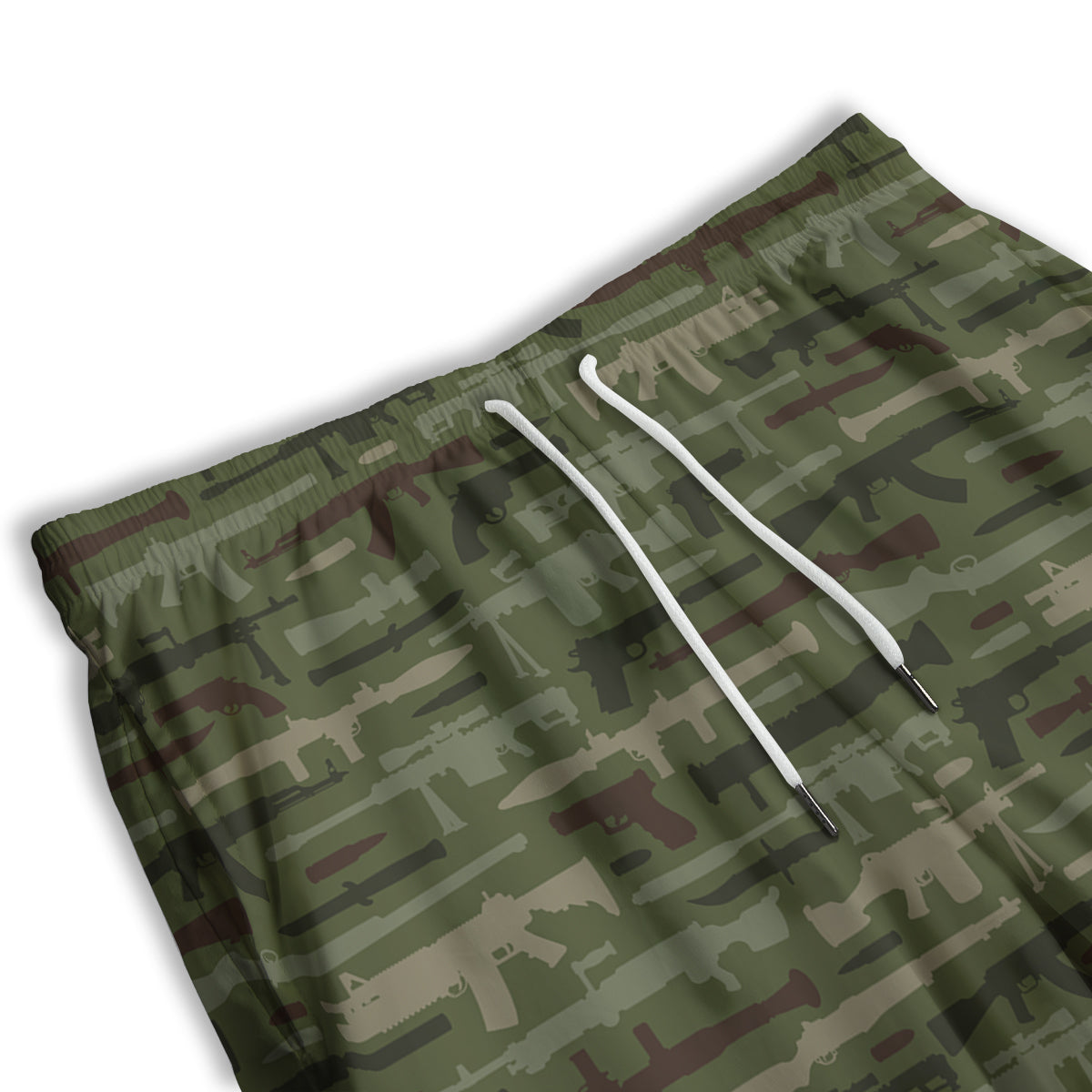 Military Gun Camo Print Men's Athletic Shorts
