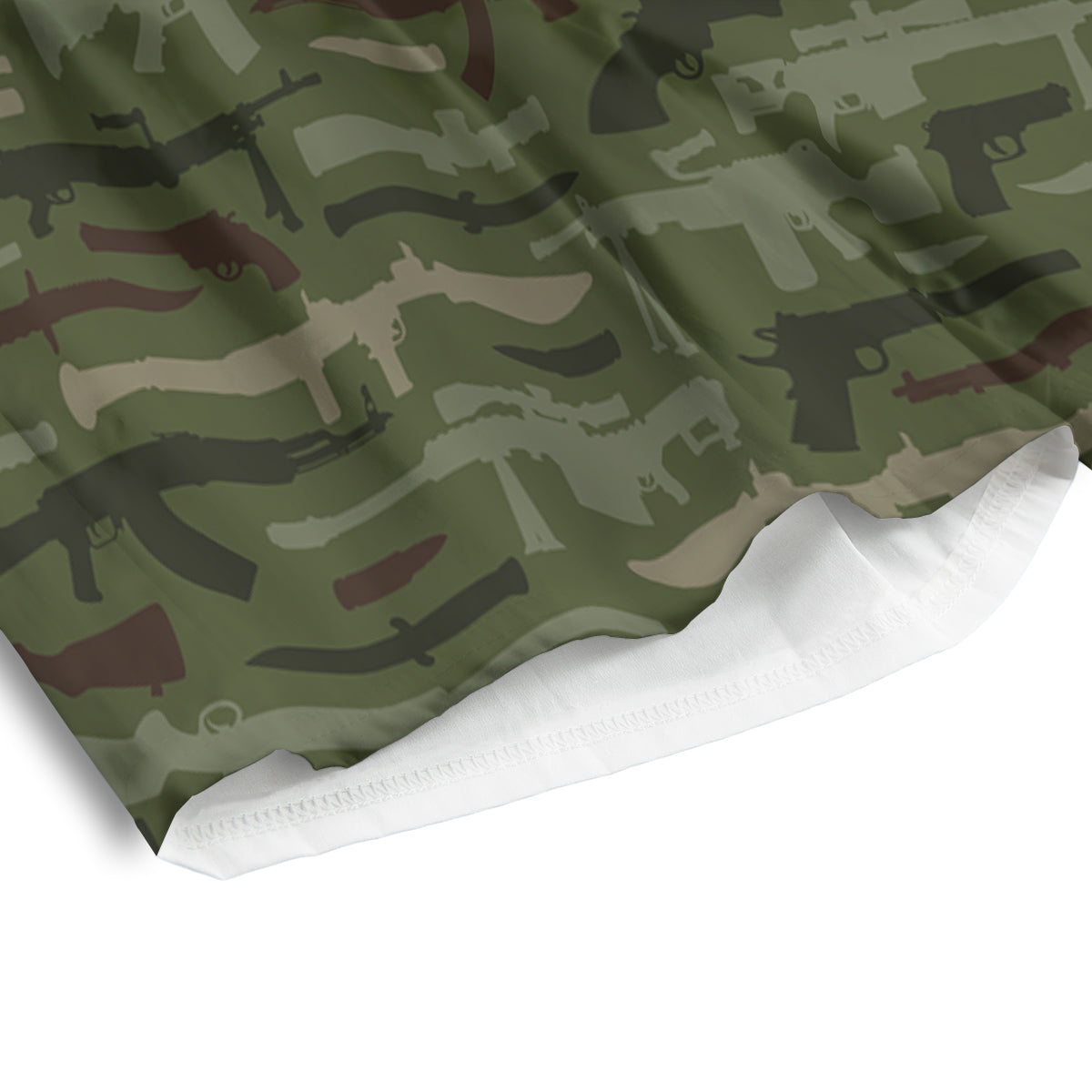 Military Gun Camo Print Men's Athletic Shorts