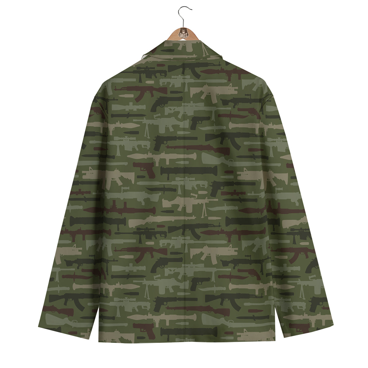 Military Gun Camo Print Men's Blazer-grizzshop