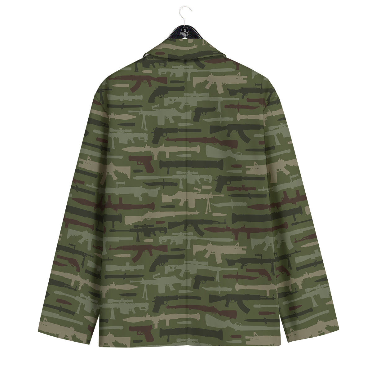 Military Gun Camo Print Men's Sport Coat-grizzshop