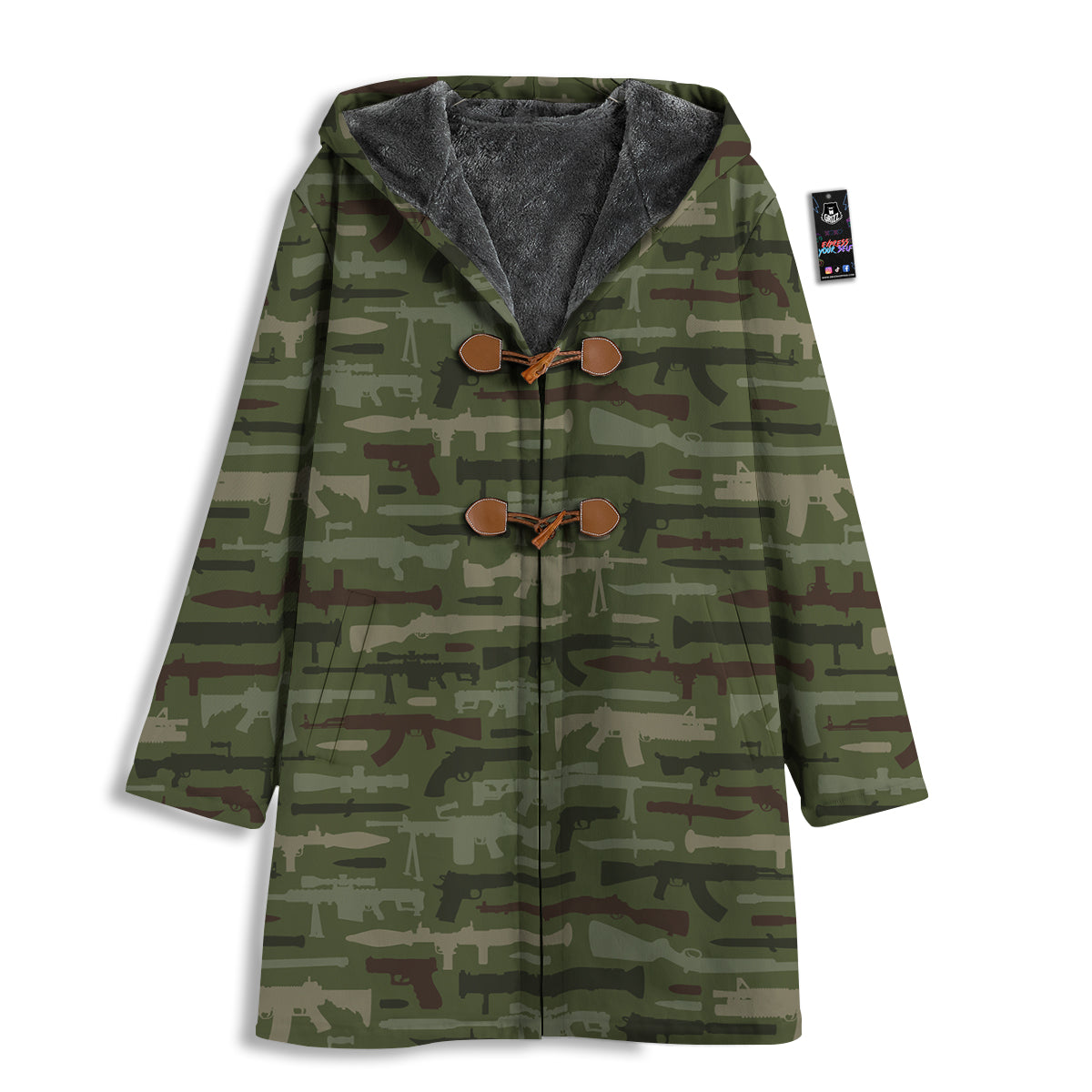 Military Gun Camo Print Men's Windbreaker Jacket-grizzshop