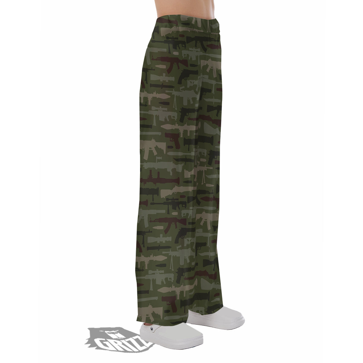 Military Gun Camo Print Pajama Pants-grizzshop