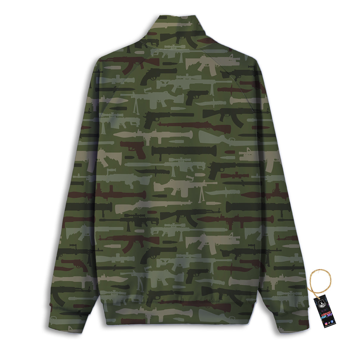 Military Gun Camo Print Track Jacket-grizzshop