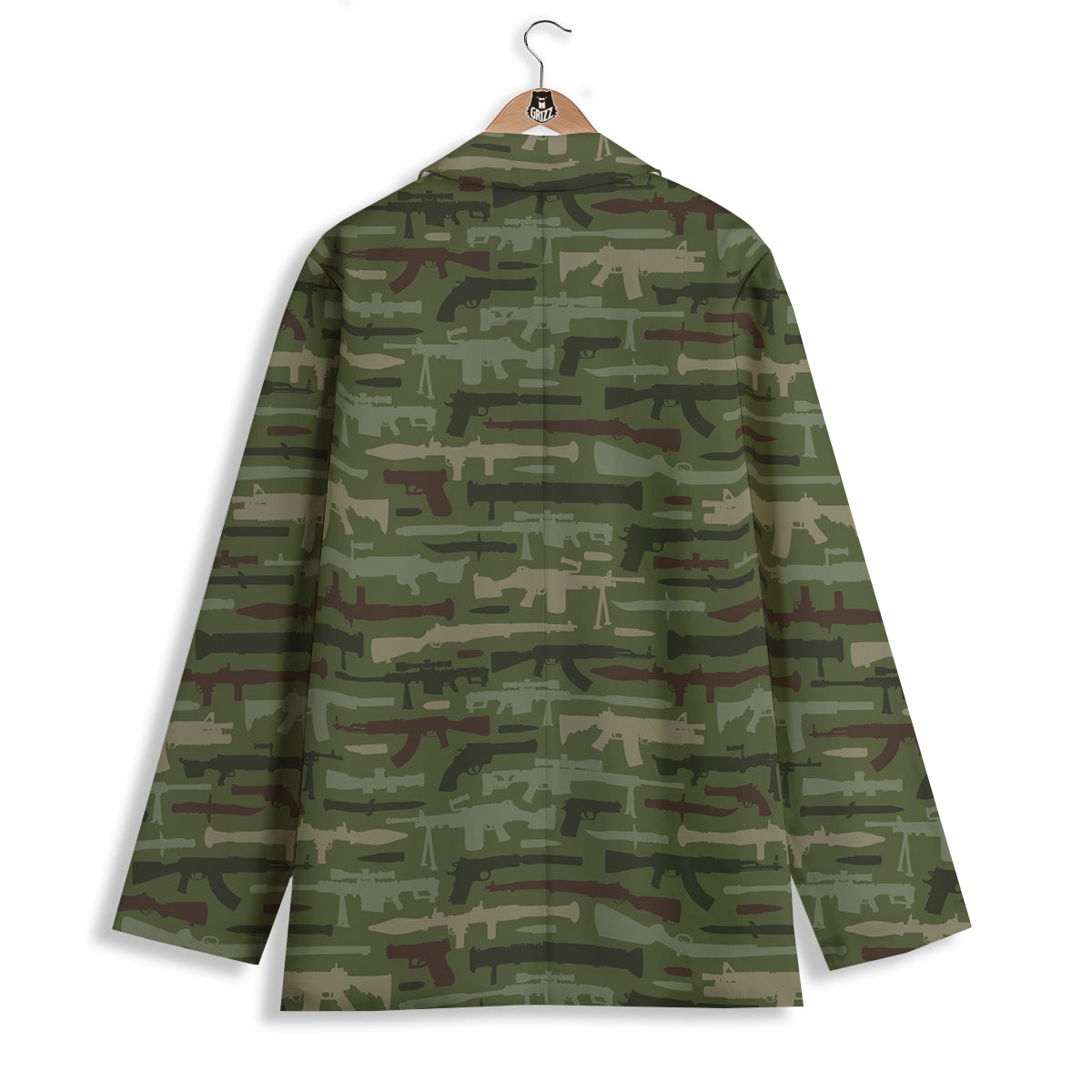 Military Gun Camo Print Women's Blazer-grizzshop