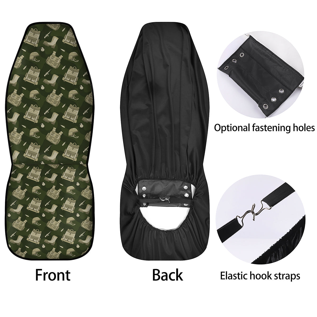 Military Helmet Backpack Print Pattern Car Seat Covers-grizzshop