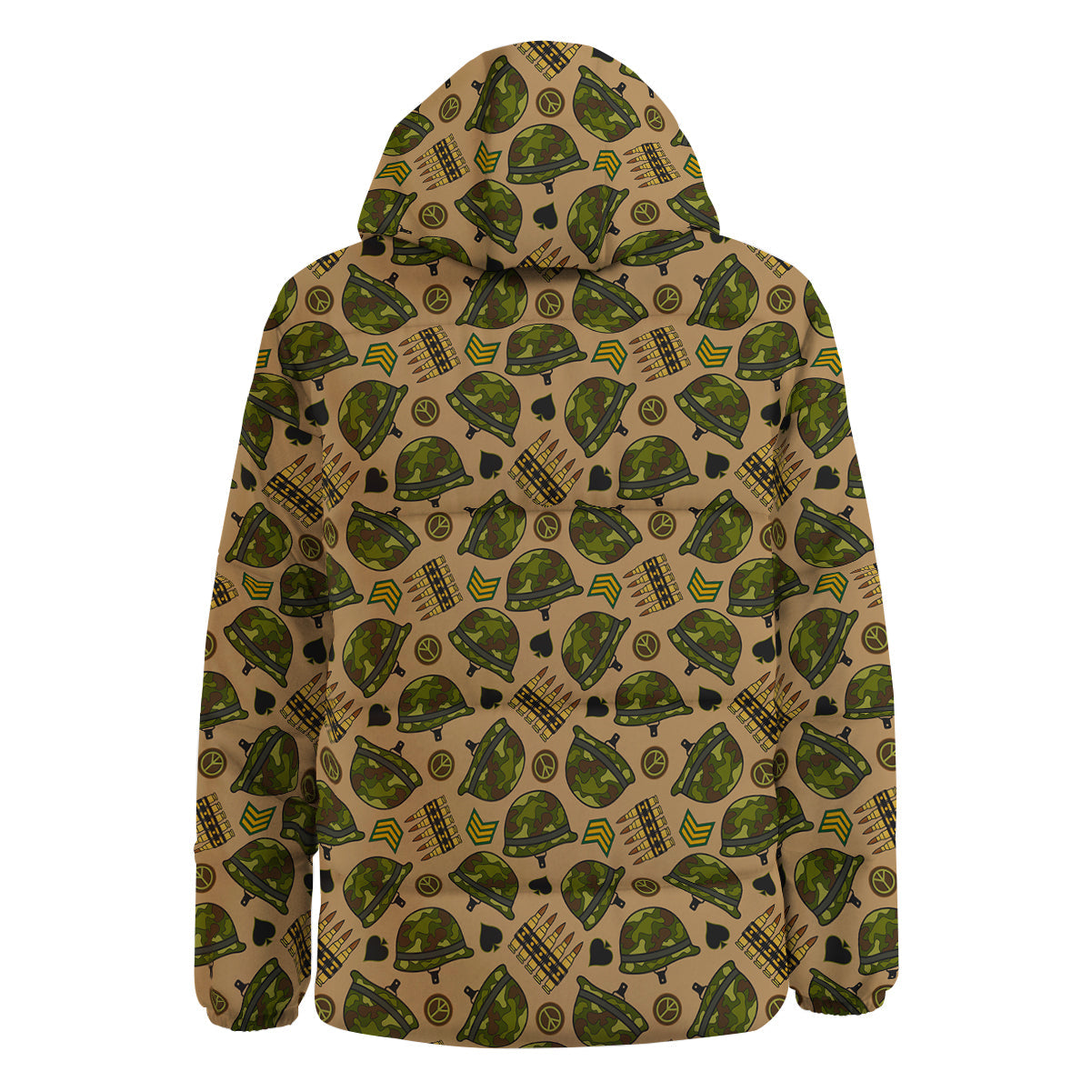 Military USA Print Pattern Down Jacket-grizzshop