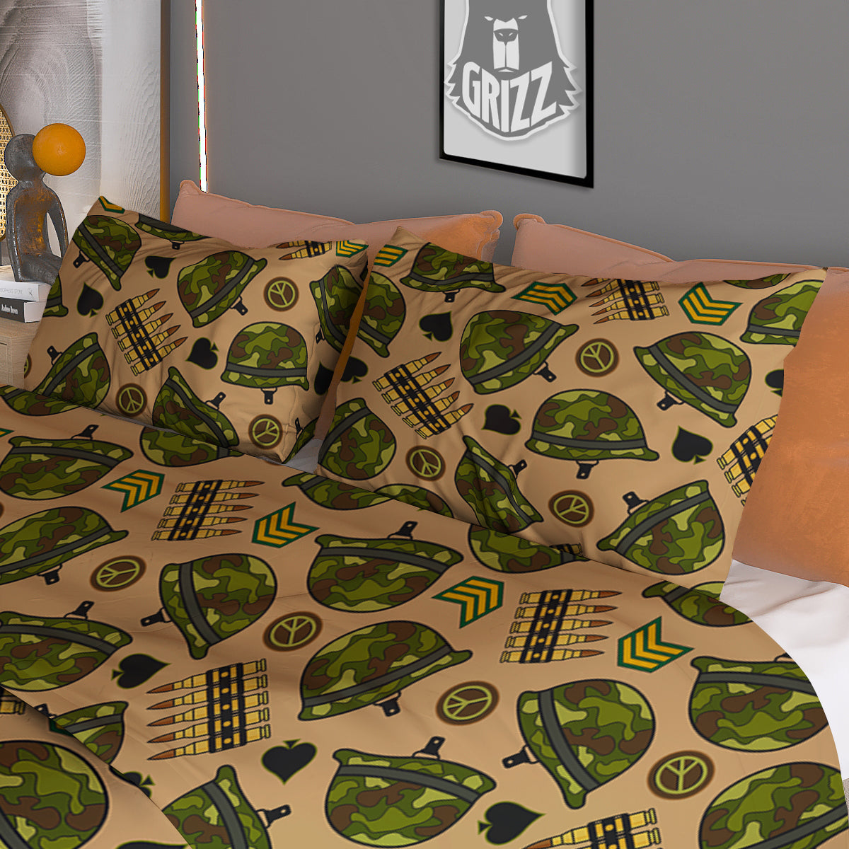 Military USA Print Pattern Duvet Cover Bedding Set