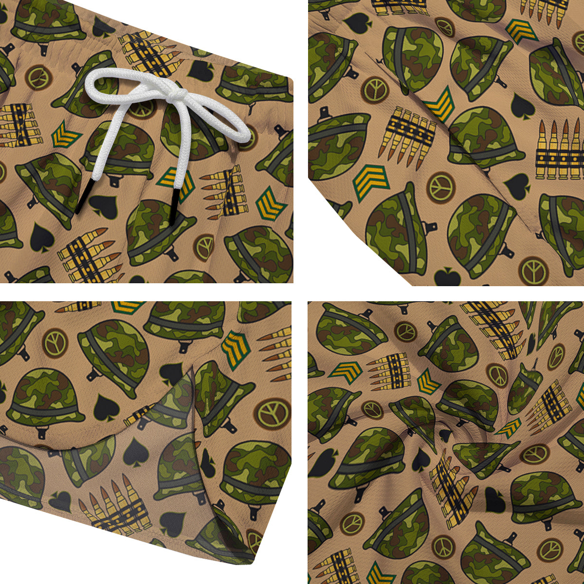 Military USA Print Pattern Men's Running Shorts-grizzshop