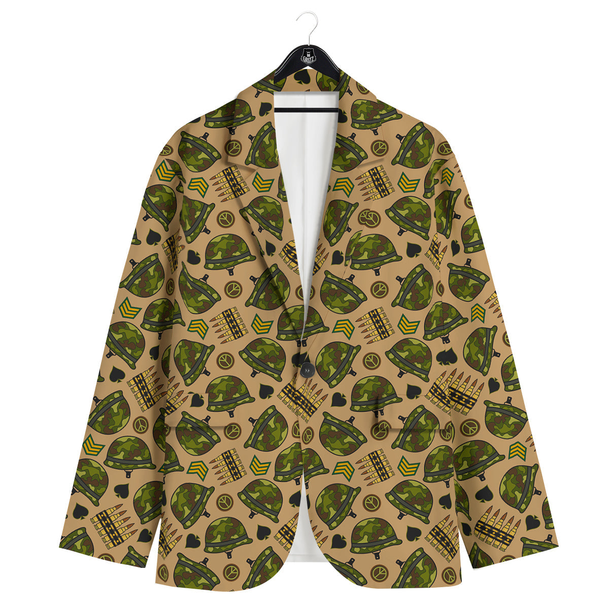 Military USA Print Pattern Men's Sport Coat-grizzshop