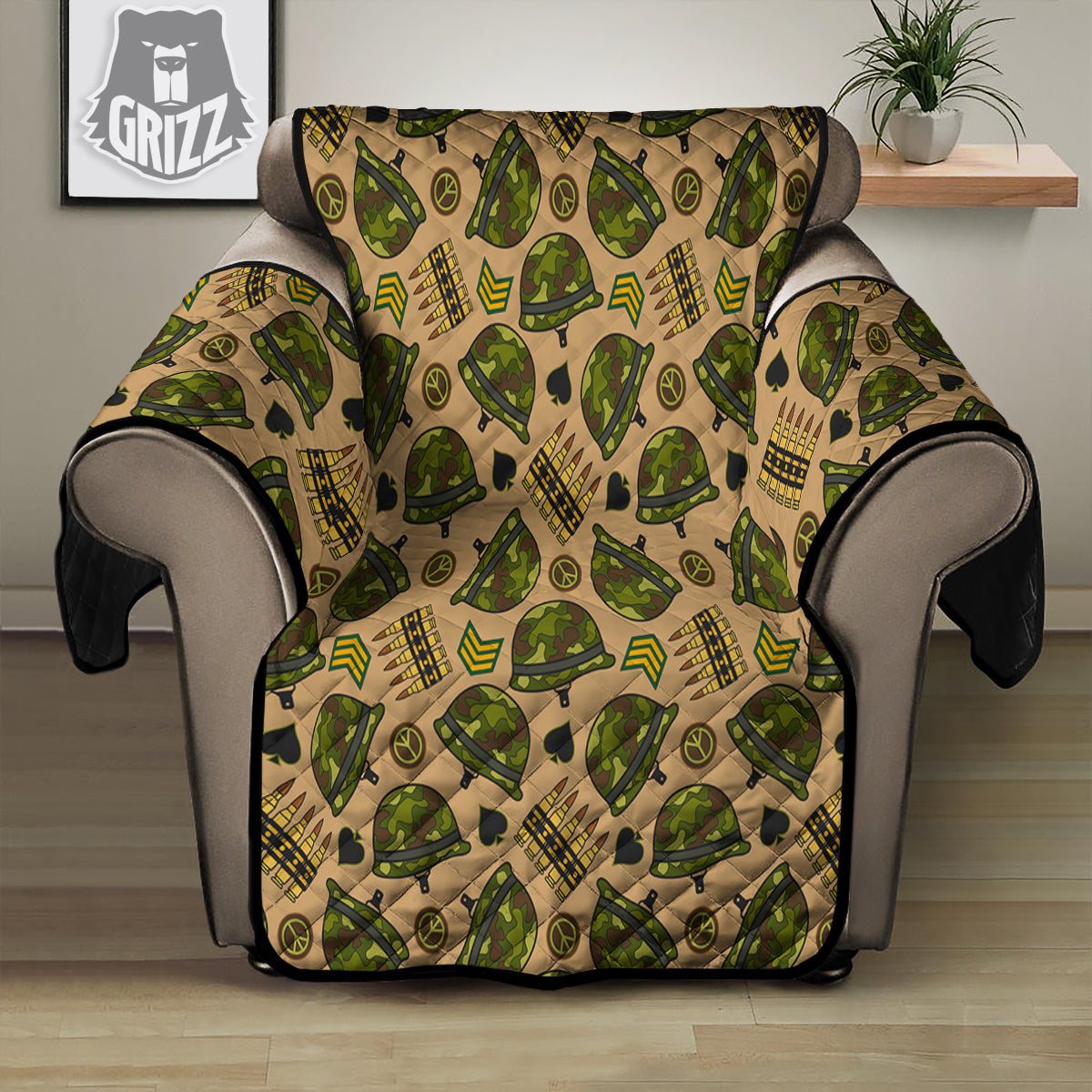 Military USA Print Pattern Recliner Protector-grizzshop