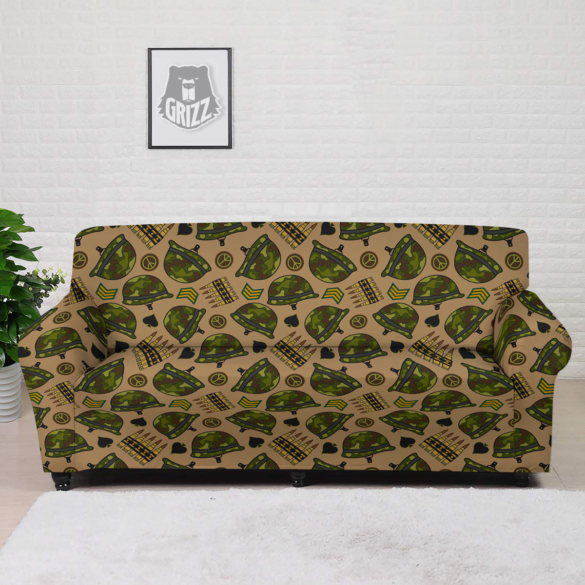 Military USA Print Pattern Sofa Cover-grizzshop