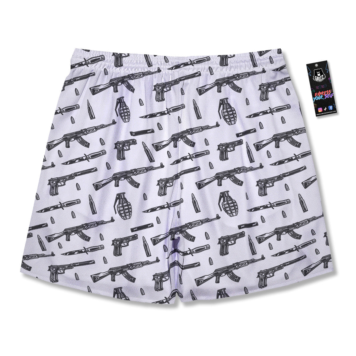 Military Weapon Vintage Print Pattern Men's Running Shorts-grizzshop