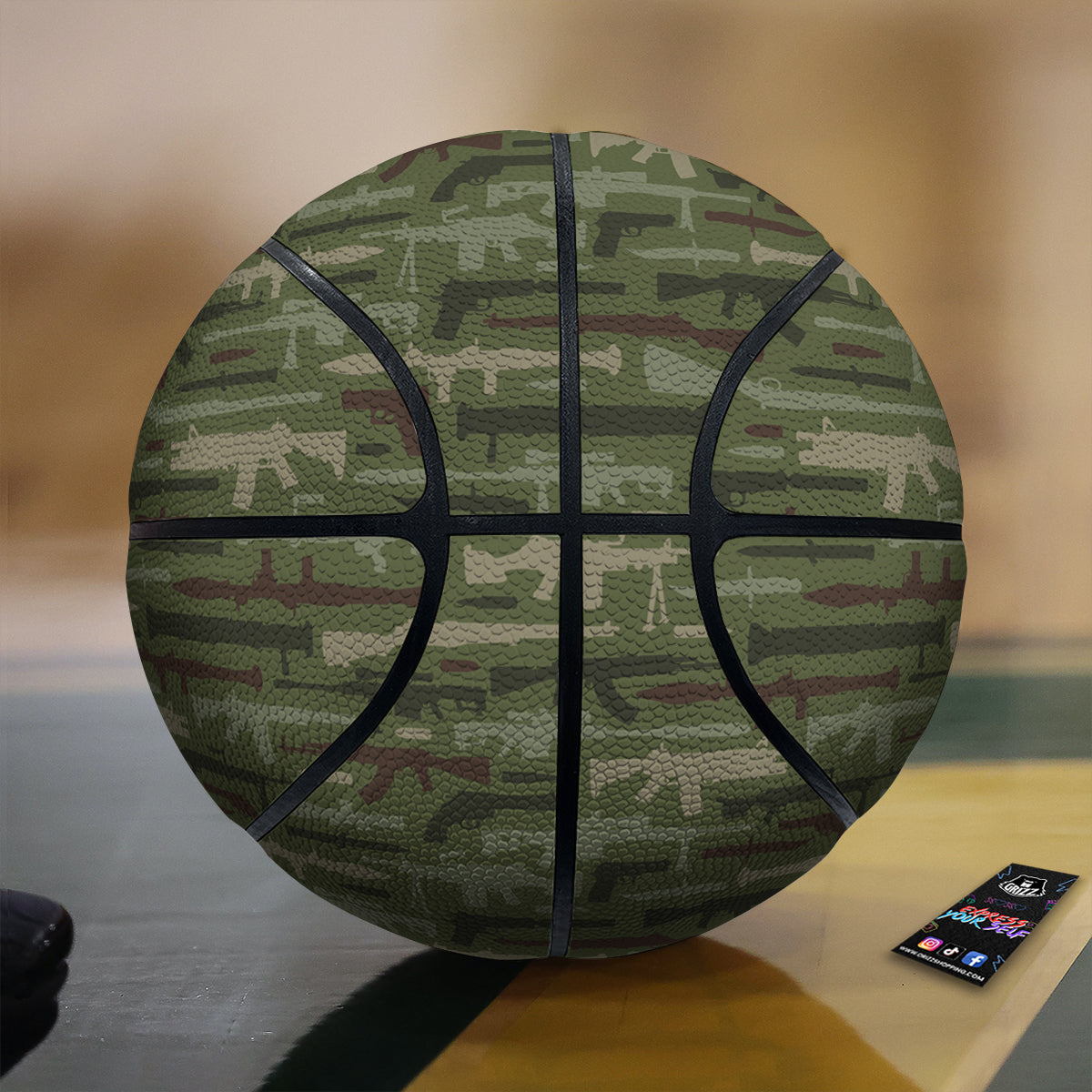 Military Gun Camo Print Basketball