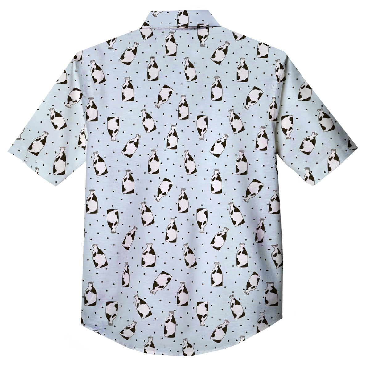 Milk Bottle Cow Print Pattern Button Up Shirt-grizzshop