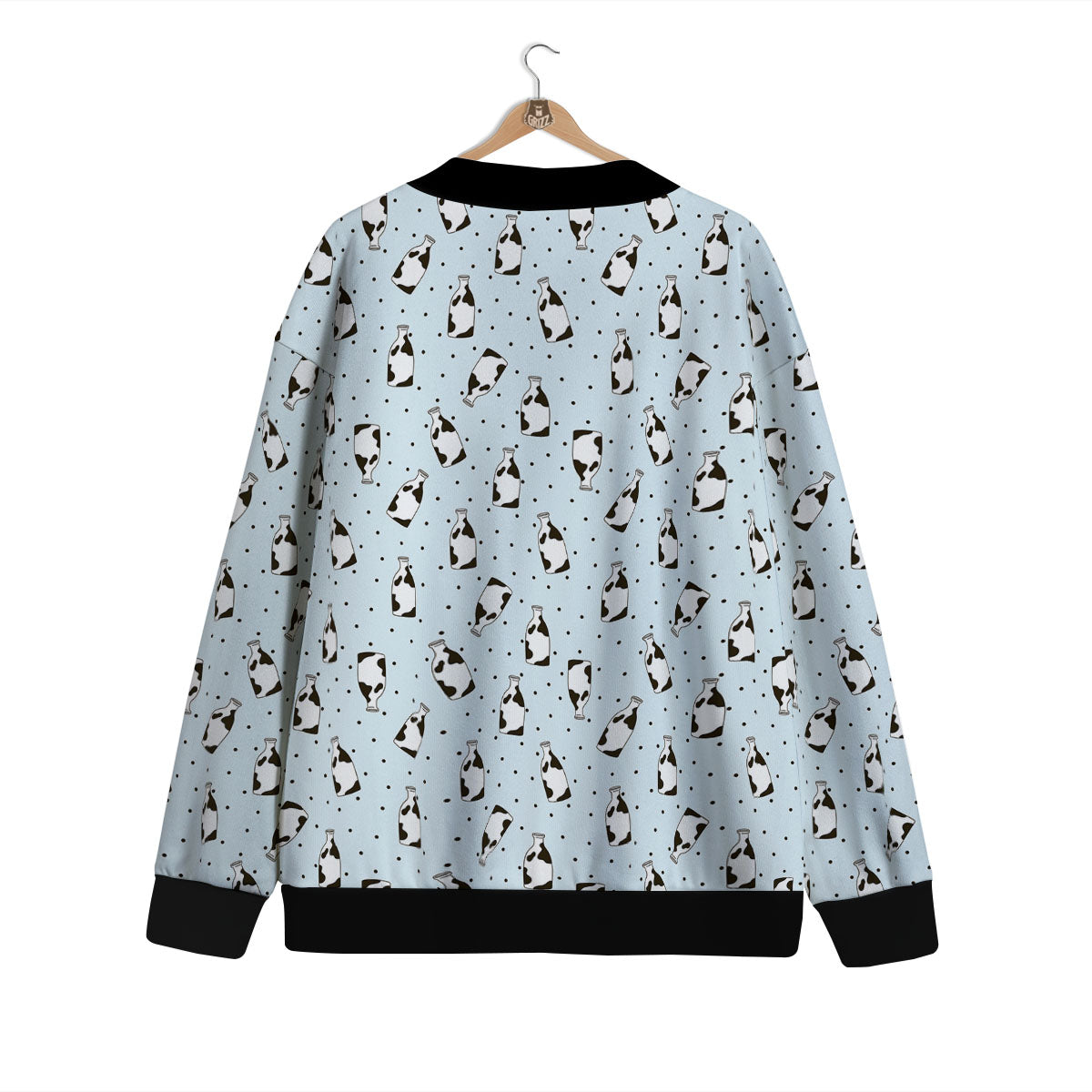 Milk Bottle Cow Print Pattern Cardigan-grizzshop