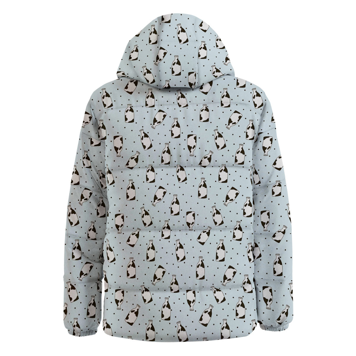 Milk Bottle Cow Print Pattern Down Jacket-grizzshop