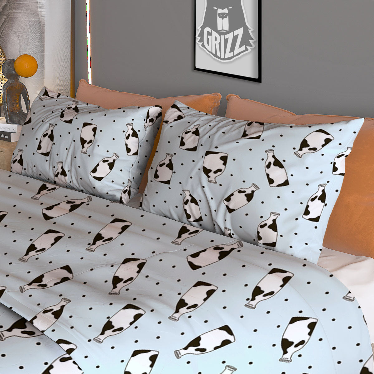 Marble Dark Blue Print Duvet Cover Bedding Set