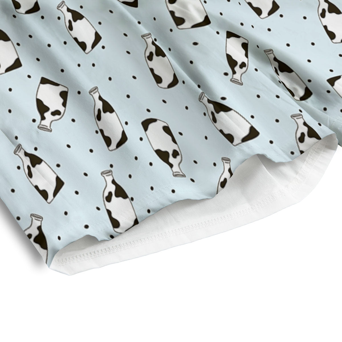 Milk Bottle Cow Print Pattern Men's Athletic Shorts