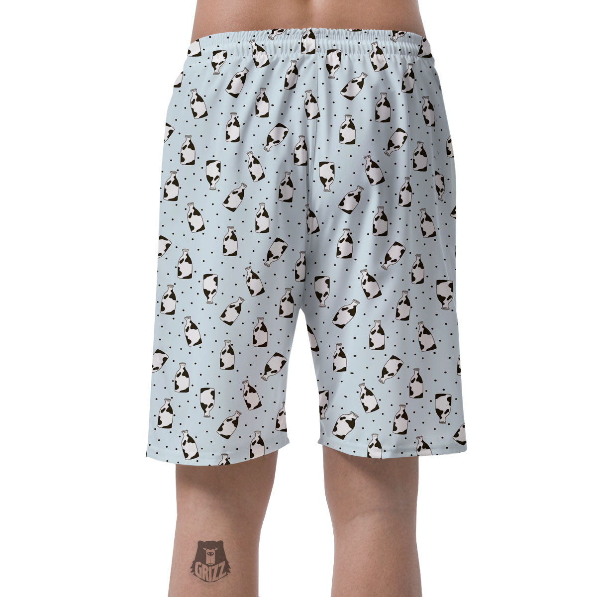 Milk Bottle Cow Print Pattern Men's Shorts-grizzshop