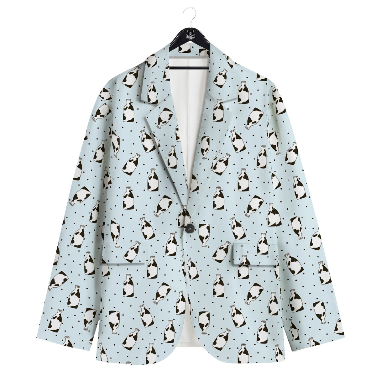 Milk Bottle Cow Print Pattern Men's Sport Coat-grizzshop