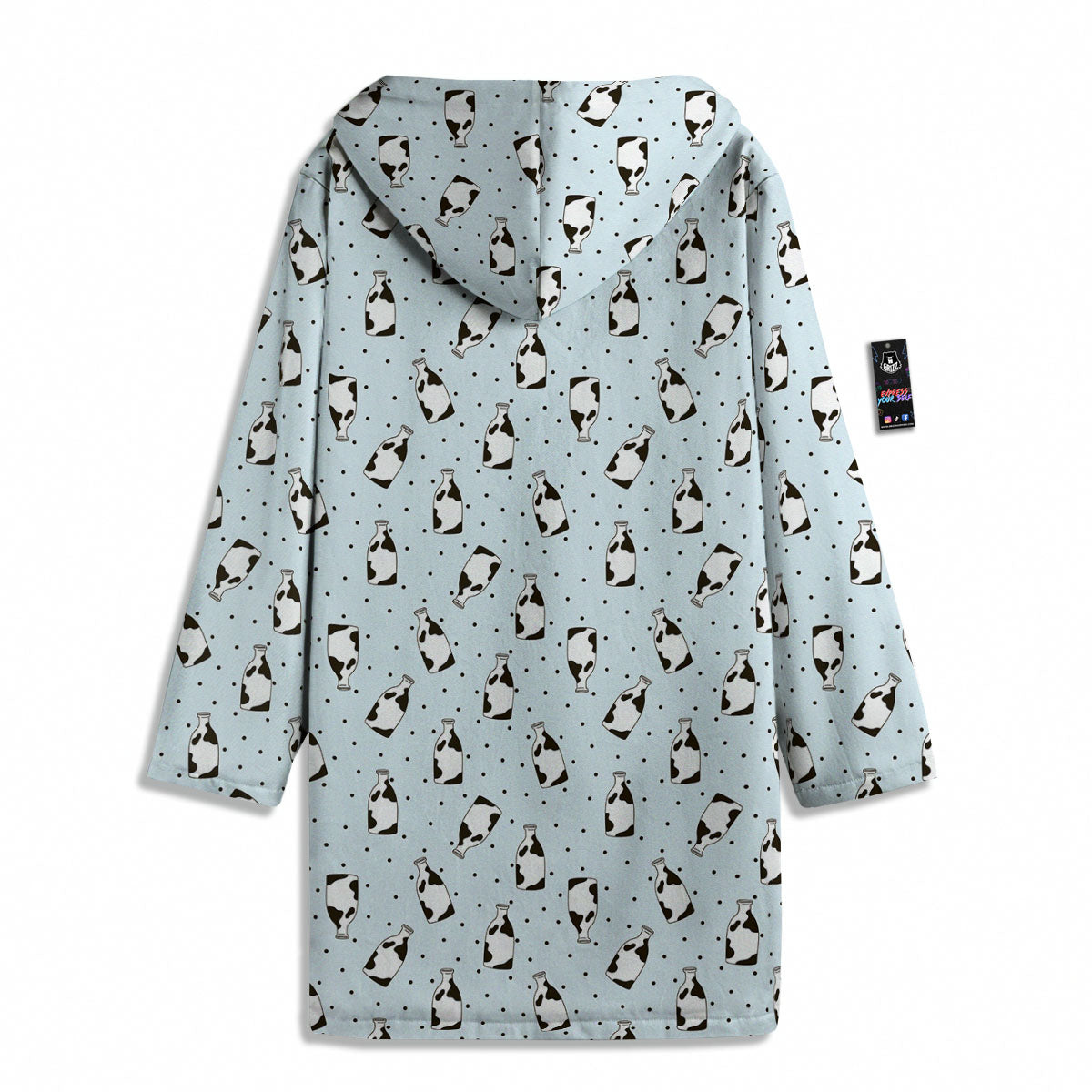 Milk Bottle Cow Print Pattern Men's Windbreaker Jacket-grizzshop