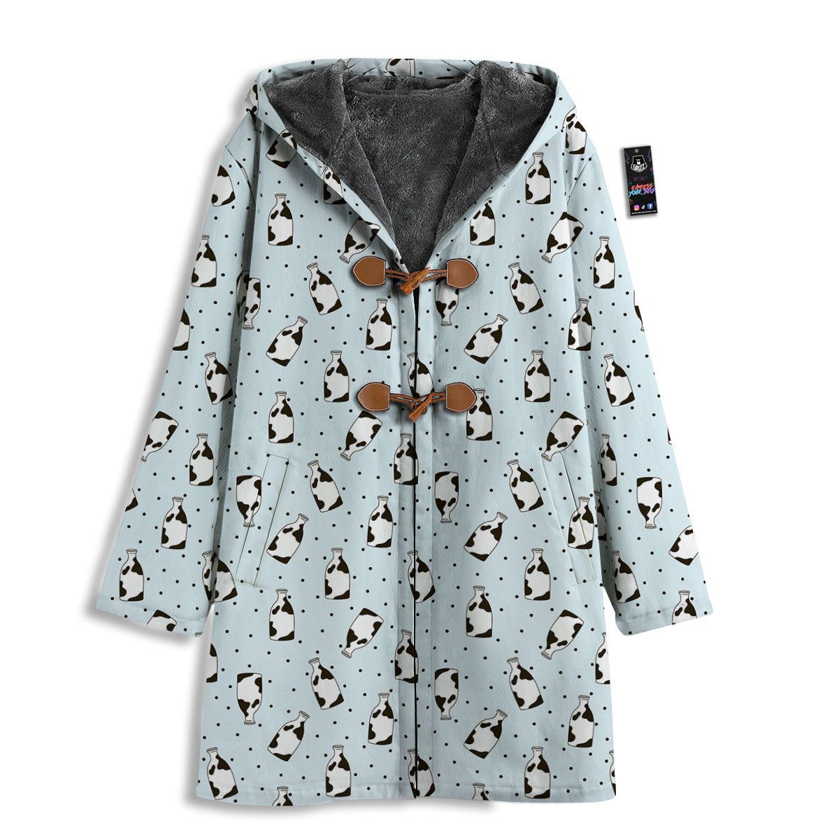 Milk Bottle Cow Print Pattern Men's Windbreaker Jacket-grizzshop