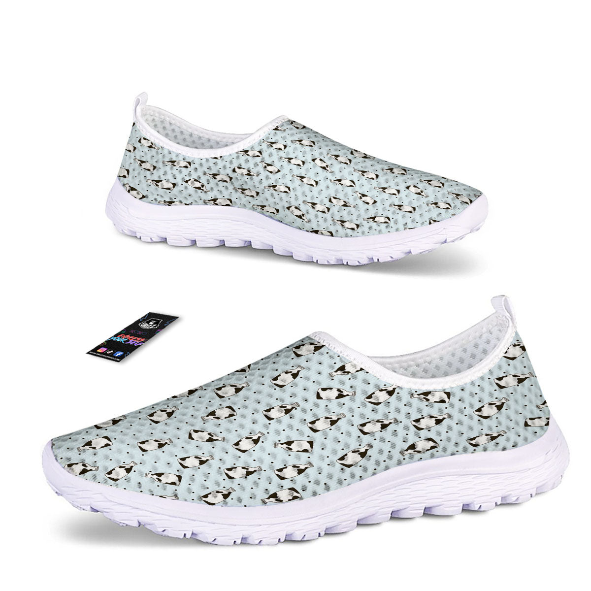 Milk Bottle Cow Print Pattern Nurse Shoes-grizzshop
