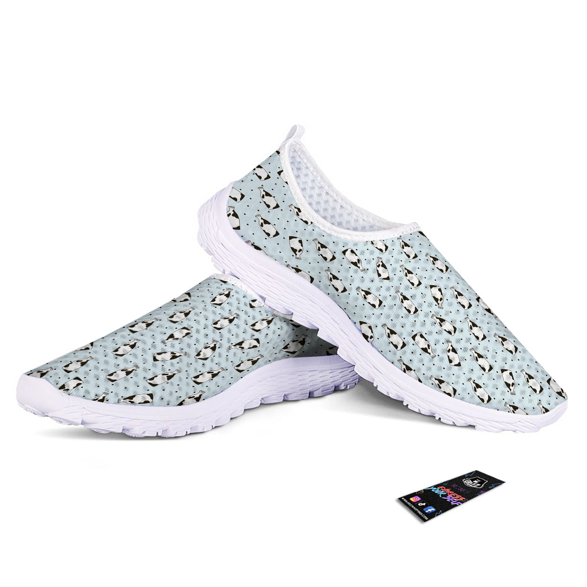 Milk Bottle Cow Print Pattern Nurse Shoes-grizzshop