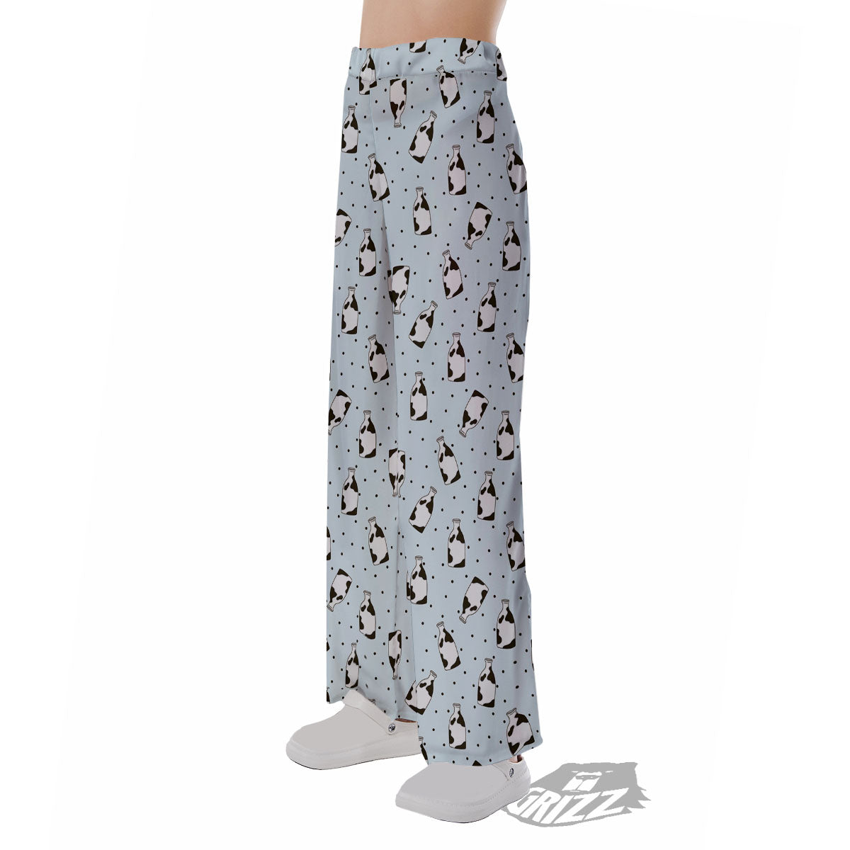 Milk Bottle Cow Print Pattern Pajama Pants-grizzshop