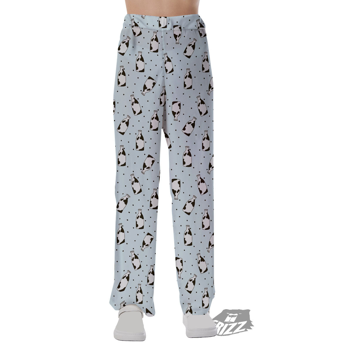 Milk Bottle Cow Print Pattern Pajama Pants-grizzshop