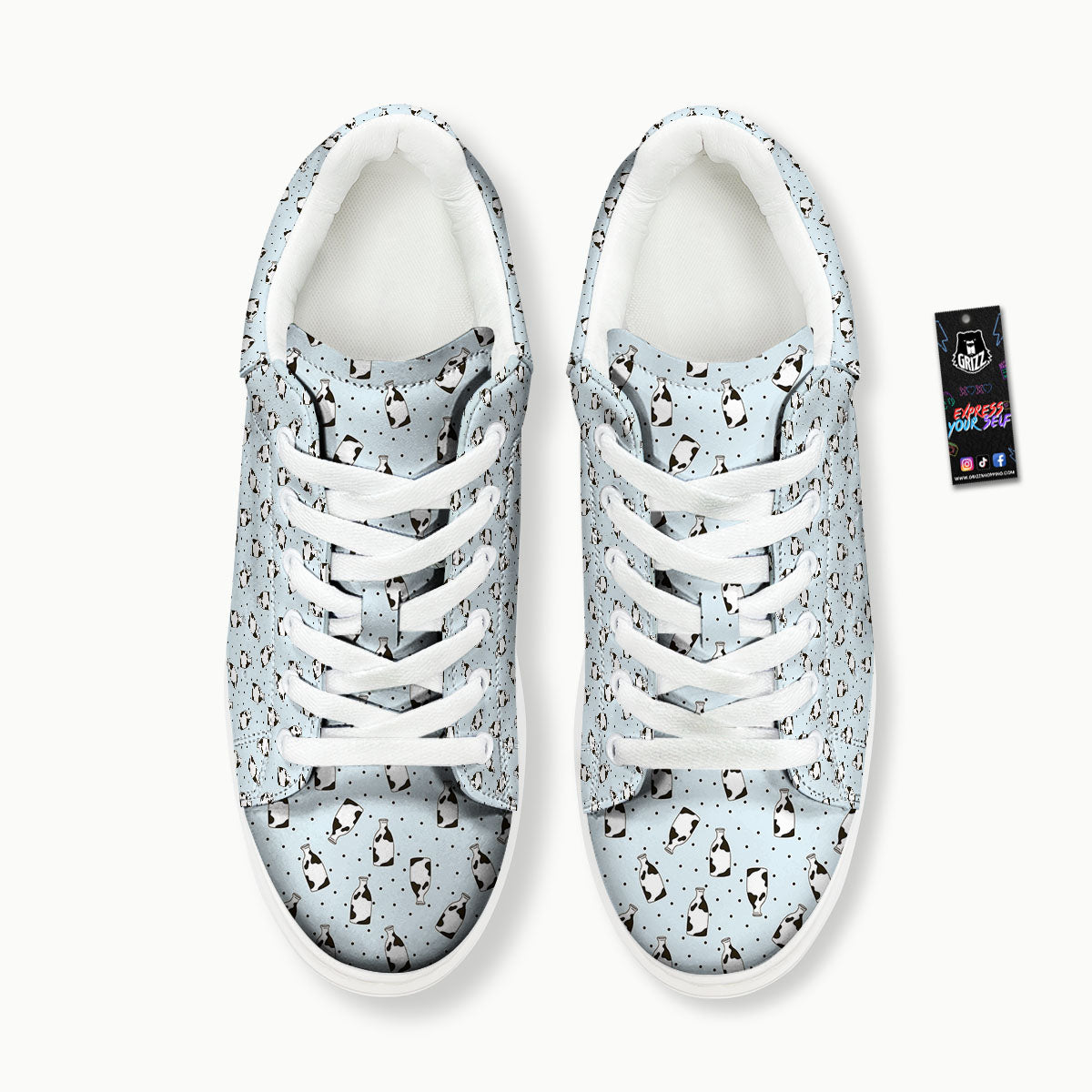 Milk Bottle Cow Print Pattern Platform Shoes-grizzshop