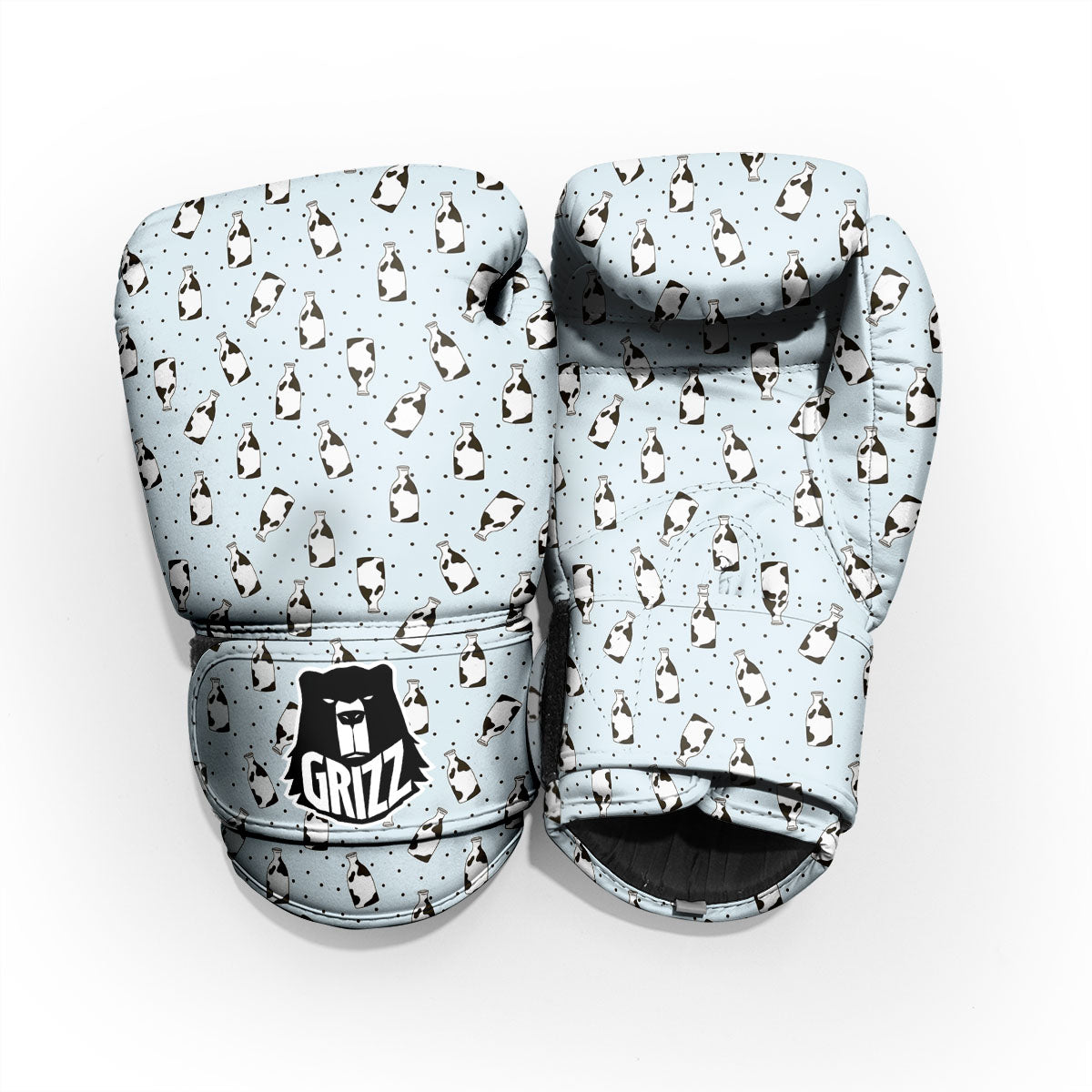 Milk Bottle Cow Print Pattern Pro Boxing Glove