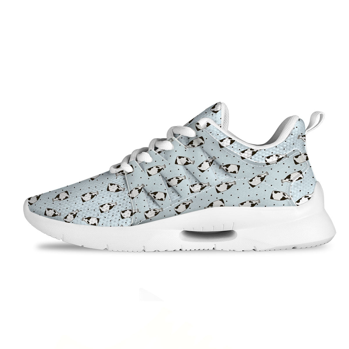 Milk Bottle Cow Print Pattern Tennis Shoes-grizzshop