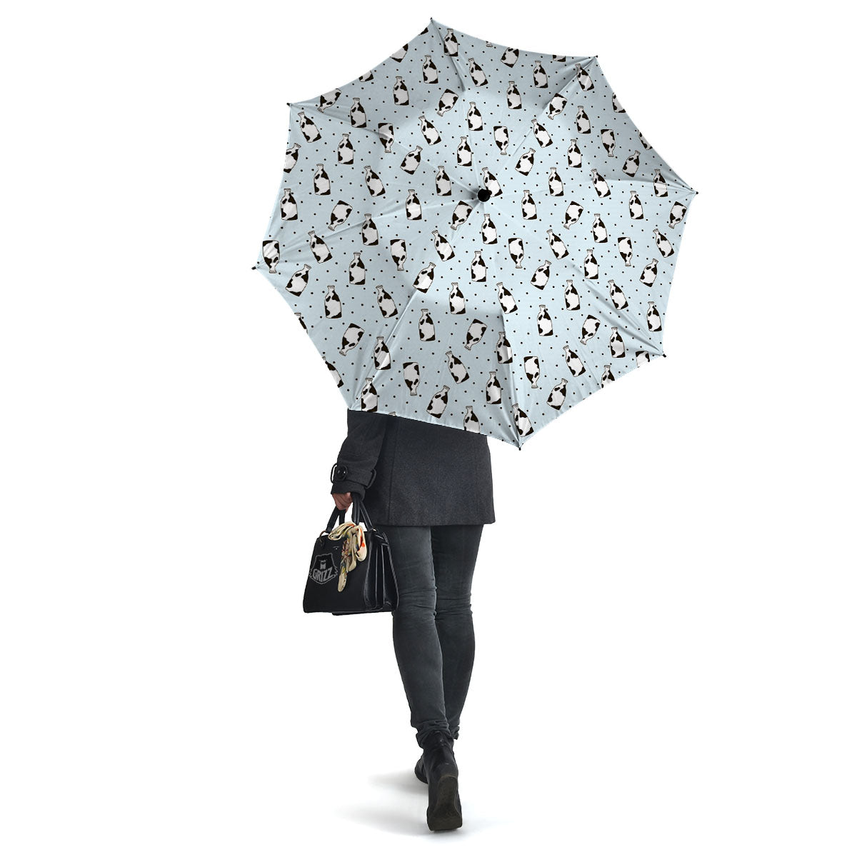 Milk Bottle Cow Print Pattern Umbrella-grizzshop