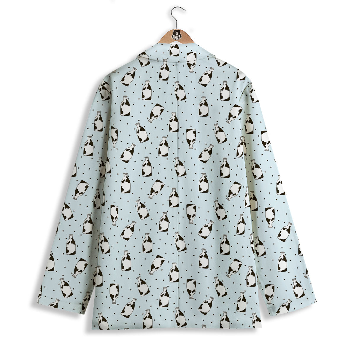 Milk Bottle Cow Print Pattern Women's Blazer-grizzshop