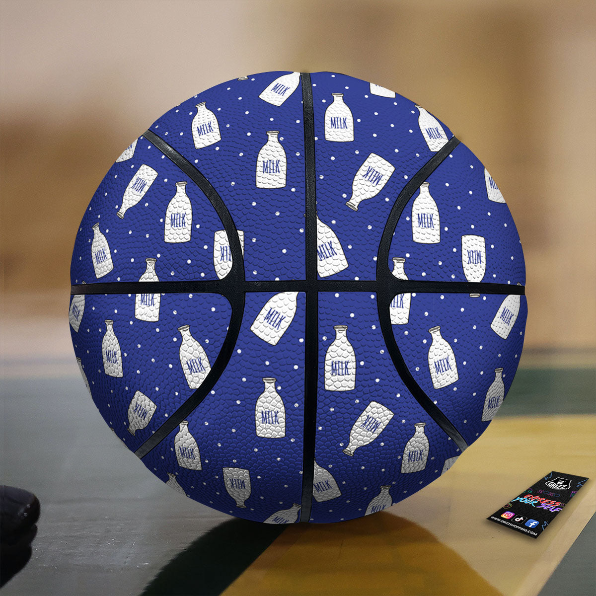 Milk Pattern Print Basketball-grizzshop