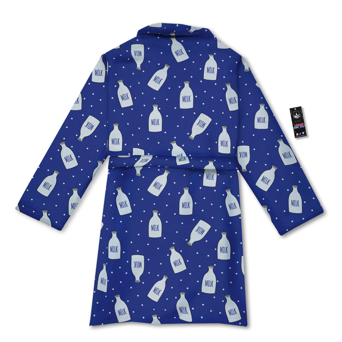 Milk Pattern Print Bathrobe-grizzshop