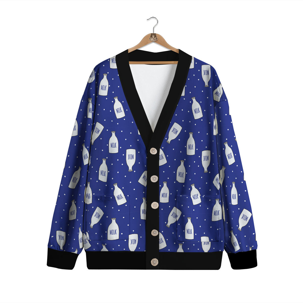 Milk Pattern Print Cardigan-grizzshop