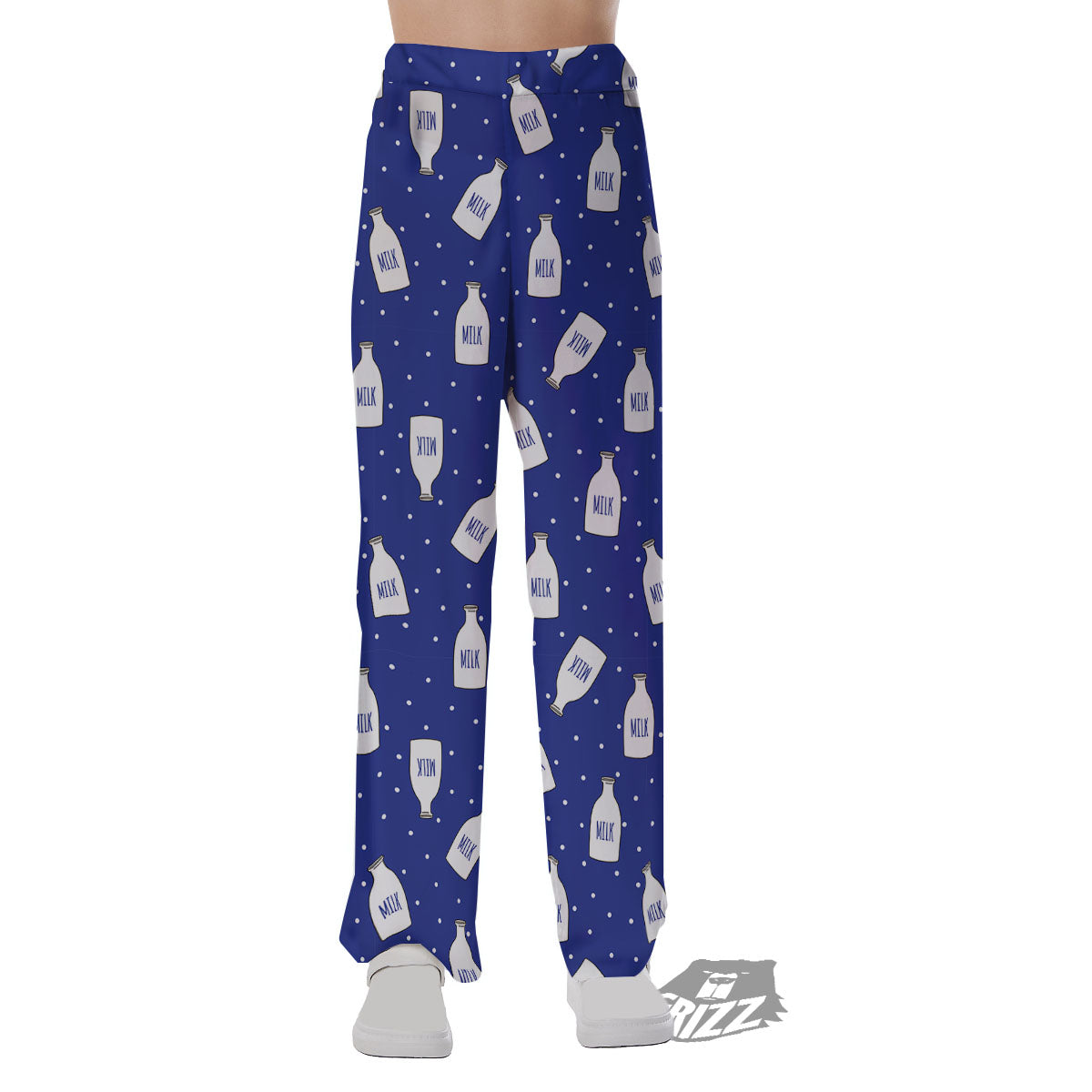 Milk Pattern Print Pajama Pants-grizzshop