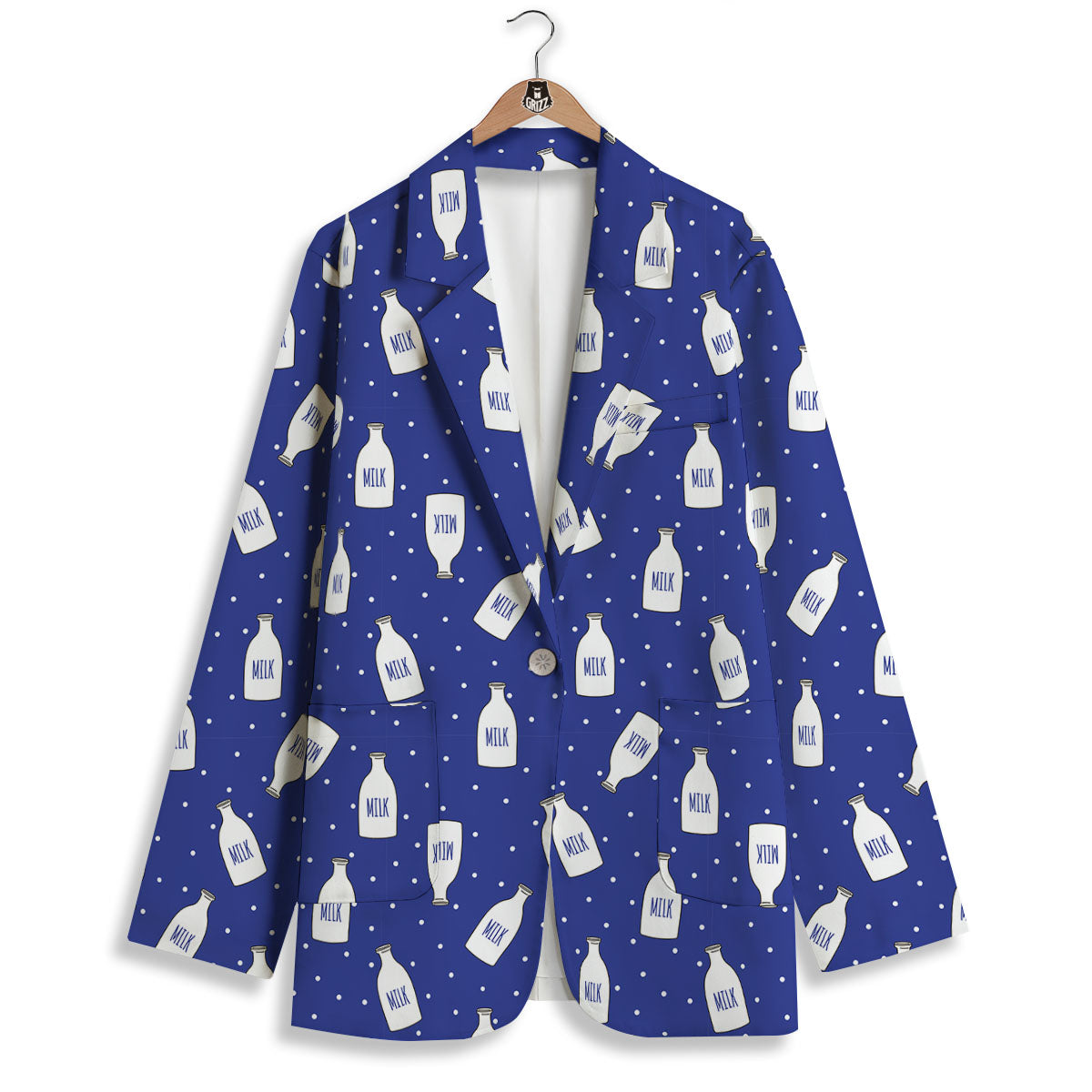 Milk Pattern Print Women's Blazer-grizzshop